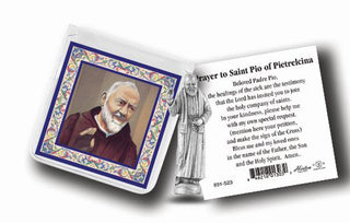 St. Pio Prayer and Picture Card with Statue 6-Pack