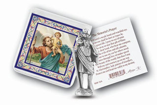 St. Christopher Prayer and Pict Card with Statue 6-Pack