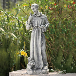 20-Inch Angel With Bird Bath & Flowers Garden Statue - View 4