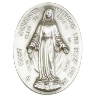 Silver Finish Immaculate Conception Visor Clip