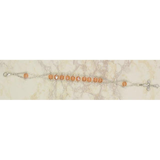 Crystal Ladder Rosary Bracelet - Rose