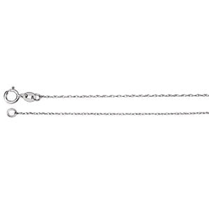 16-inch Rope Chain with Spring Ring - 14K White Gold
