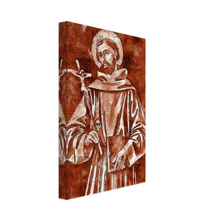 Franciscan Saint with Crucifix Sepia Canvas Print - view 4