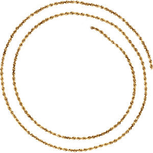 20-inch Diamond Cut Rope Chain with Lobster Clasp - 14K Yellow Gold