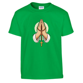 Praying Hands with Rosary Kids T-Shirt - view 3