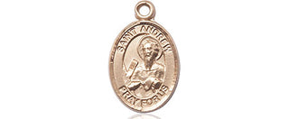 14kt Gold Saint Andrew the Apostle Medal Engraved Catholic Saint Jewelry