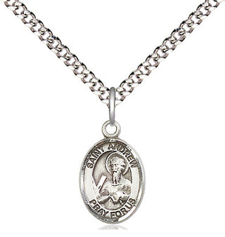 Pewter Saint Andrew the Apostle Medal Religious and Catholic Jewelry Engraved Catholic Saint Jewelry