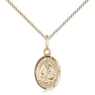 14kt Gold Saint Albert the Great Medal Engraved Catholic Saint Jewelry