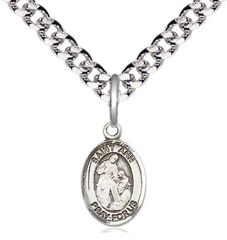 Pewter Saint Ann Medal Religious and Catholic Jewelry Engraved Catholic Saint Jewelry