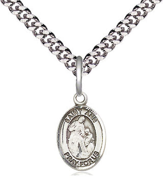 Pewter Saint Ann Medal Religious and Catholic Jewelry Engraved Catholic Saint Jewelry