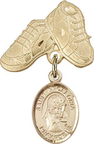 14kt Gold Filled Baby Boots St. Apollonia Baby Badge - Engravable