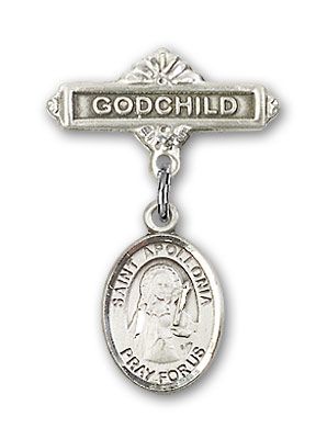 Sterling Silver Godchild St. Apollonia Baby Badge - Engravable
