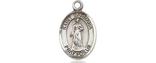 Pewter Saint Barbara Medal Engraved Catholic Saint Jewelry