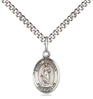 Pewter Saint Barbara Medal Religious and Catholic Jewelry Engraved Catholic Saint Jewelry