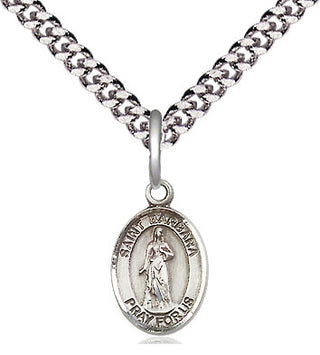 Pewter Saint Barbara Medal Religious and Catholic Jewelry Engraved Catholic Saint Jewelry