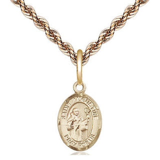 14kt Gold Saint Augustine Medal Engraved Catholic Saint Jewelry