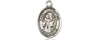 Pewter Saint Augustine Medal Engraved Catholic Saint Jewelry