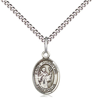 Pewter Saint Augustine Medal Religious and Catholic Jewelry Engraved Catholic Saint Jewelry
