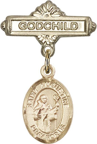 14kt Gold Godchild St. Augustine Baby Badge - Engravable