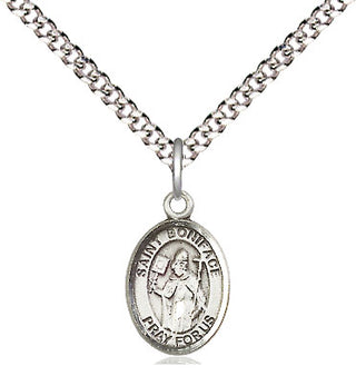 Pewter Saint Boniface Medal Religious and Catholic Jewelry Engraved Catholic Saint Jewelry