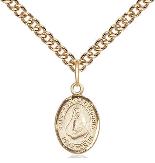14kt Gold Saint Frances Cabrini Medal Engraved Catholic Saint Jewelry