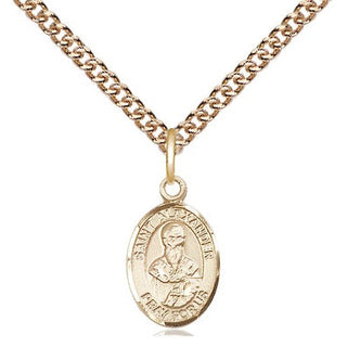 14kt Gold Saint Alexander Constantinople Medal Engraved Catholic Saint Jewelry