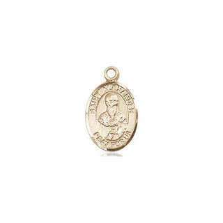 14kt Gold Saint Alexander Constantinople Medal Engraved Catholic Saint Jewelry
