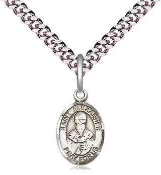 Pewter Saint Alexander Constantinople Medal Religious and Catholic Jewelry Engraved Catholic Saint Jewelry