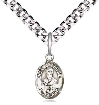 Pewter Saint Alexander Constantinople Medal Religious and Catholic Jewelry Engraved Catholic Saint Jewelry