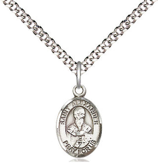 Pewter Saint Alexander Constantinople Medal Religious and Catholic Jewelry Engraved Catholic Saint Jewelry