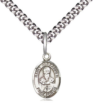 Pewter Saint Alexander Constantinople Medal Religious and Catholic Jewelry Engraved Catholic Saint Jewelry