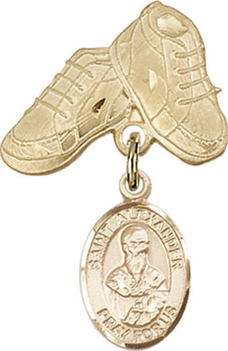 14kt Gold Filled Baby Boots St. Alexander Constantinople Baby Badge - Engravable