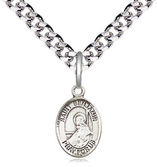 Pewter Saint Benjamin Medal Religious and Catholic Jewelry Engraved Catholic Saint Jewelry