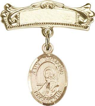14kt Gold Badge Pin St. Benjamin Baby Badge - Engravable
