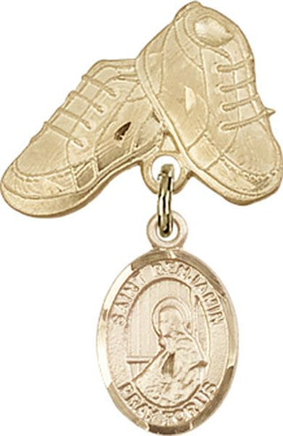 14kt Gold Baby Boots St. Benjamin Baby Badge - Engravable