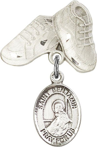 Sterling Silver Baby Boots St. Benjamin Baby Badge - Engravable