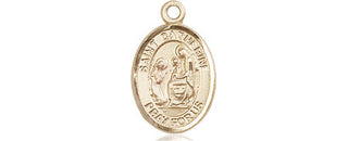 14kt Gold Saint Catherine of Siena Medal Engraved Catholic Saint Jewelry