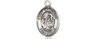 Pewter Saint Catherine of Siena Medal Engraved Catholic Saint Jewelry