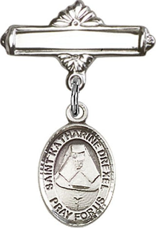 Sterling Silver Polished Badge Pin St. Katharine Drexel Baby Badge - Engravable