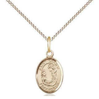 14kt Gold Saint Cecilia Medal Engraved Catholic Saint Jewelry