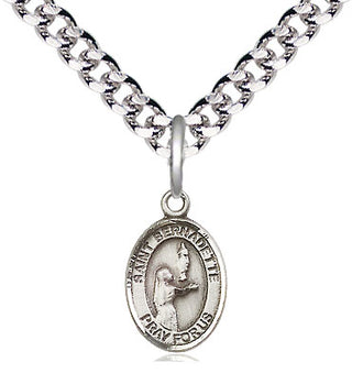 Pewter Saint Bernadette Medal Religious and Catholic Jewelry Engraved Catholic Saint Jewelry