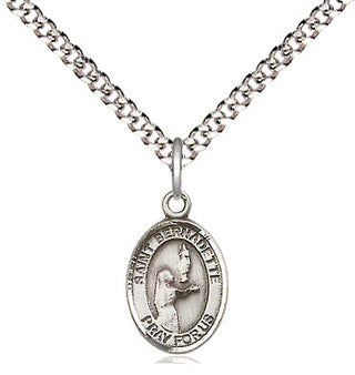 Pewter Saint Bernadette Medal Religious and Catholic Jewelry Engraved Catholic Saint Jewelry