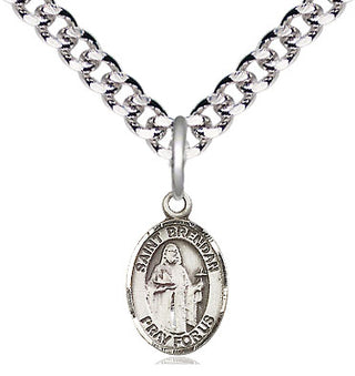 Pewter Saint Brendan the Navigator Medal Religious and Catholic Jewelry Engraved Catholic Saint Jewelry