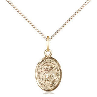 14kt Gold Saint Catherine Laboure Medal Engraved Catholic Saint Jewelry