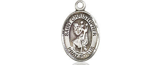 Pewter Saint Christopher Medal Engraved Catholic Saint Jewelry