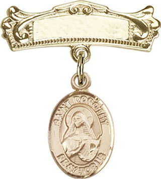 14kt Gold Filled Badge Pin St. Dorothy Baby Badge - Engravable