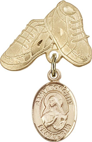 14kt Gold Baby Boots St. Dorothy Baby Badge - Engravable
