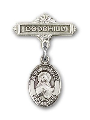 Sterling Silver Godchild St. Dorothy Baby Badge - Engravable