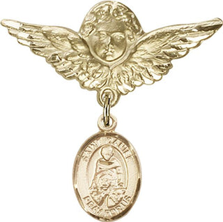14kt Gold Filled Large Angel w/Wings St. Daniel Baby Badge - Engravable