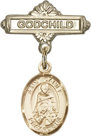 14kt Gold Godchild St. Daniel Baby Badge - Engravable